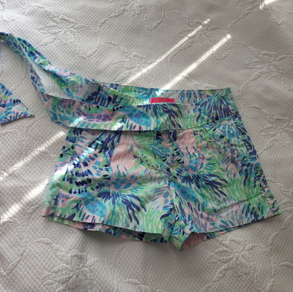 Lilly Pulitzer Pastel Floral High Waist Shorts